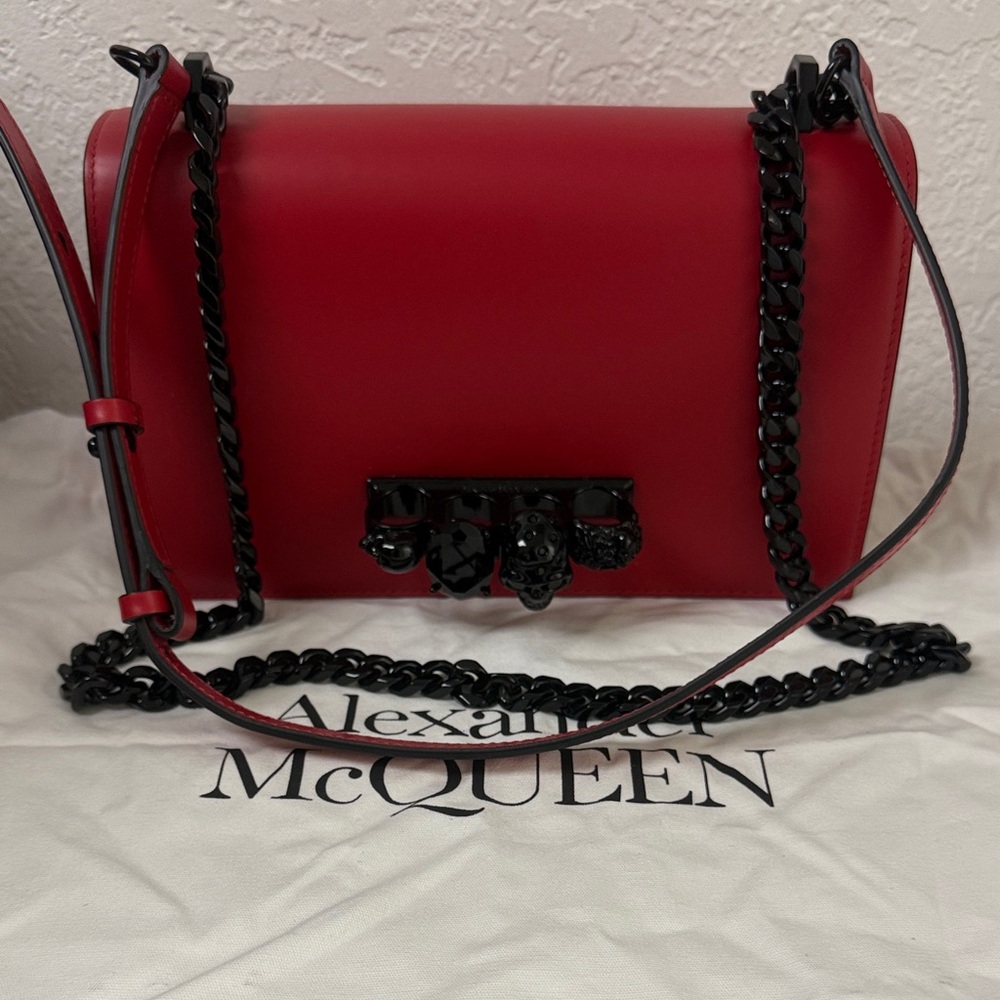 Alexander McQueen Mini jeweled satchel in welsh red bag  😍😍😍 Msrp $3290